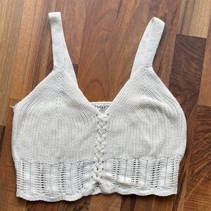 Jolie & Joy Woman’s Size L Chic White Knit Crop Top